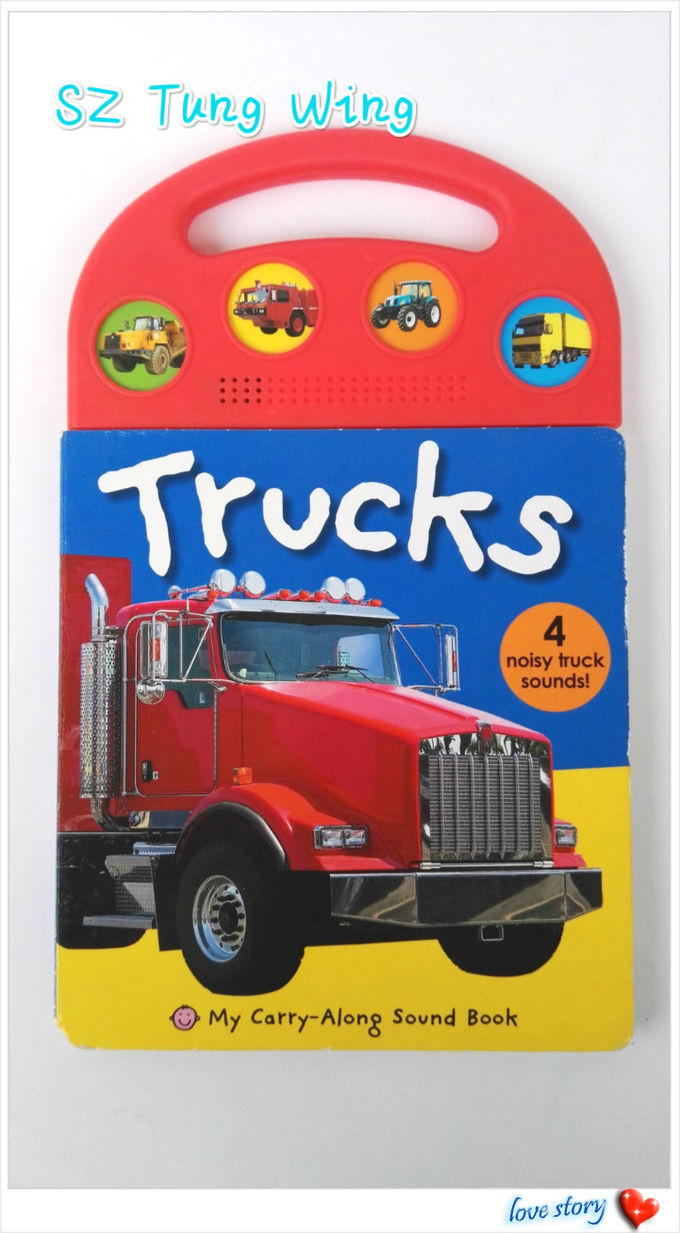 Toy Trucks Button Sound Book, livros sadios interativos para as crianças 0