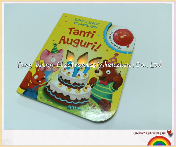 Módulo sadio de piscamento de cintilação material dos livros do bebê das luzes do ABS com músicas engraçadas do aniversário. 1